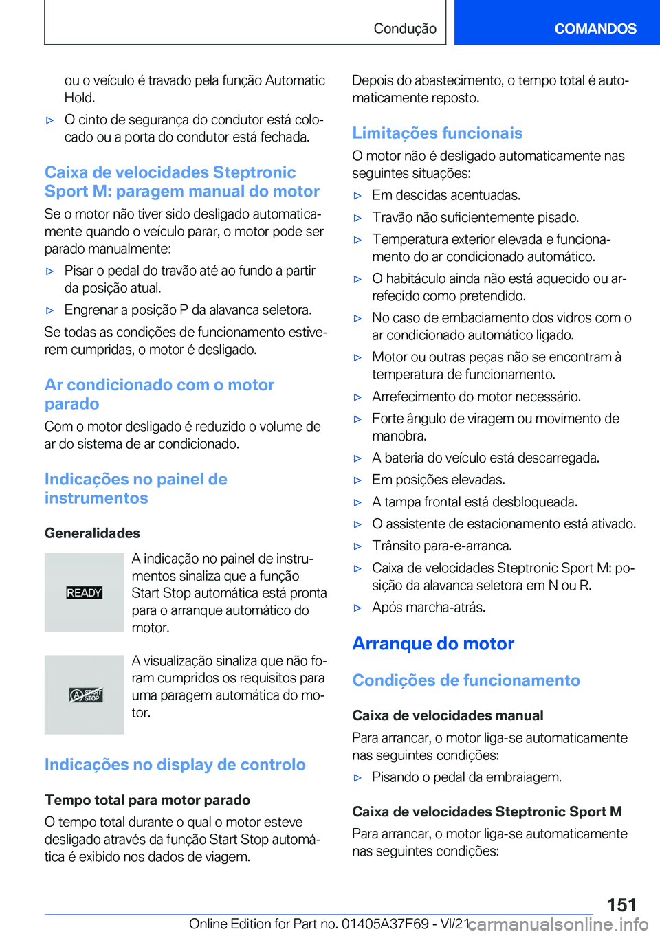 BMW M3 2022  Manual do condutor (in Portuguese) �o�u��o��v�e�