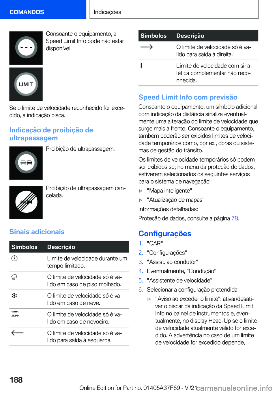 BMW M3 2022  Manual do condutor (in Portuguese) �C�o�n�s�o�a�n�t�e��o��e�q�u�i�p�a�m�e�n�t�o�,��a�S�p�e�e�d��L�i�m�i�t��I�n�f�o��p�o�d�e��n�ã�o��e�s�t�a�r
�d�i�s�p�o�n�