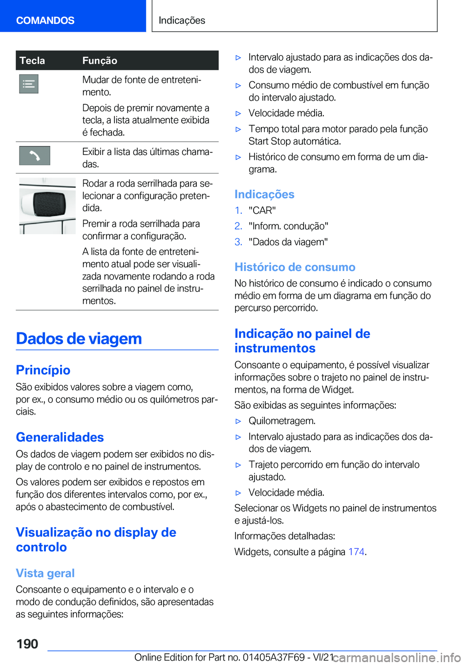 BMW M3 2022  Manual do condutor (in Portuguese) �T�e�c�l�a�F�u�n�
