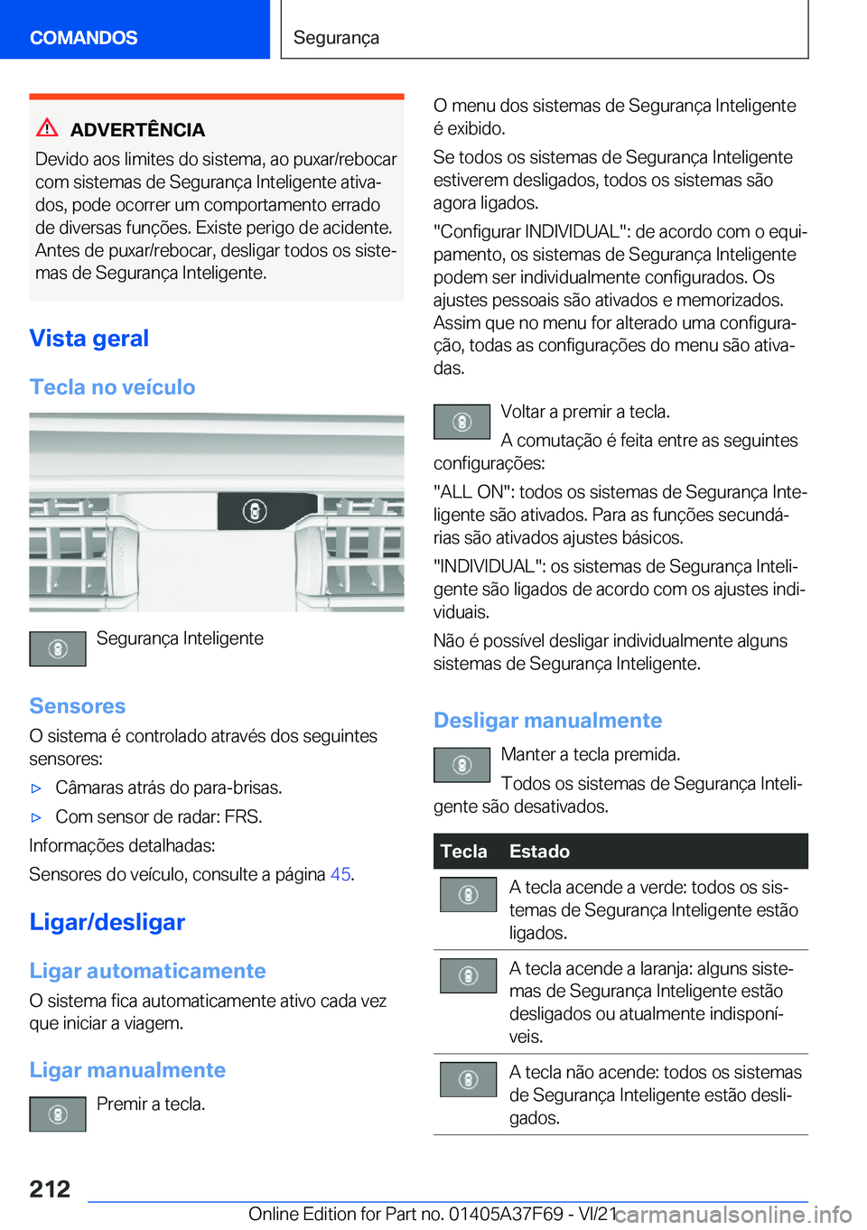 BMW M3 2022  Manual do condutor (in Portuguese) �A�D�V�E�R�T�