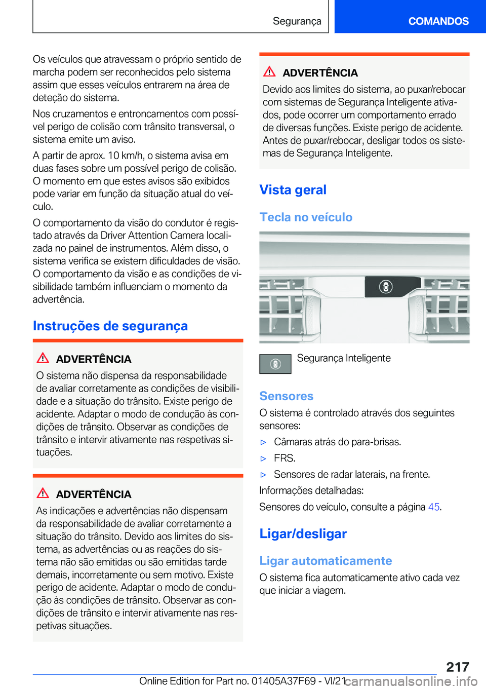 BMW M3 2022  Manual do condutor (in Portuguese) �O�s��v�e�