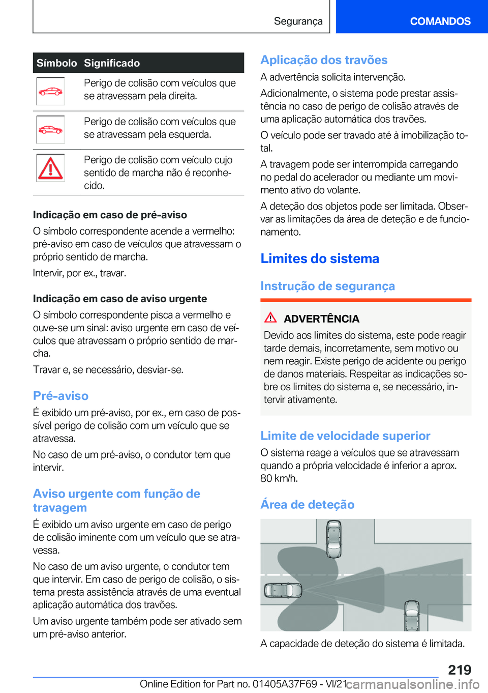 BMW M3 2022  Manual do condutor (in Portuguese) �S�