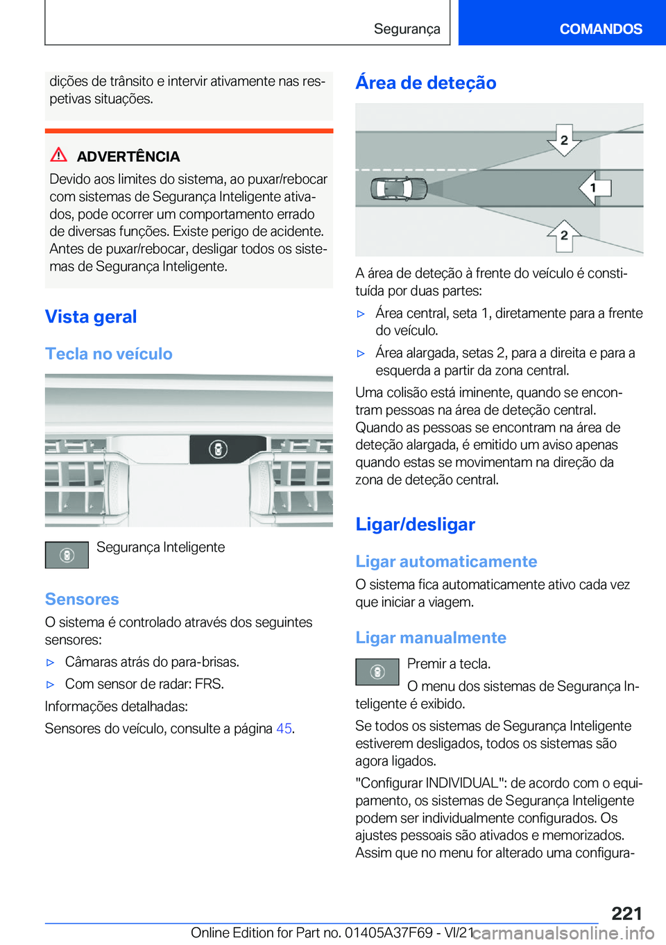 BMW M3 2022  Manual do condutor (in Portuguese) �d�i�