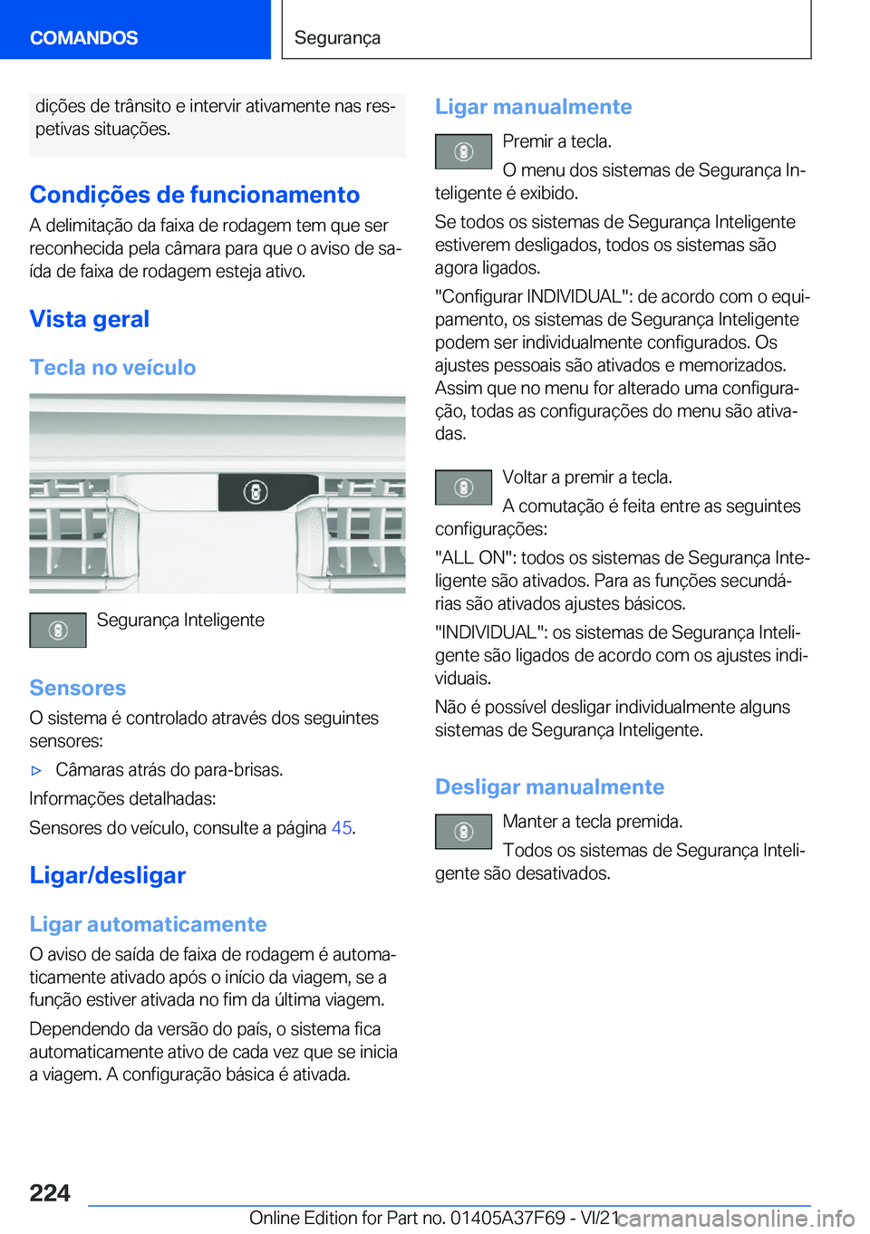 BMW M3 2022  Manual do condutor (in Portuguese) �d�i�