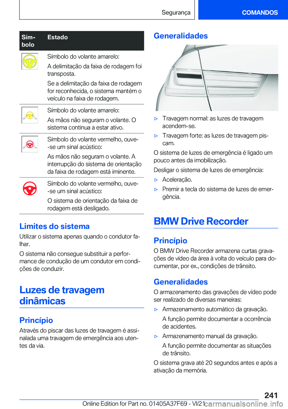 BMW M3 2022  Manual do condutor (in Portuguese) �S�