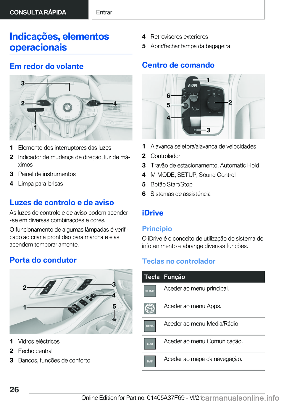 BMW M3 2022  Manual do condutor (in Portuguese) �I�n�d�i�c�a�