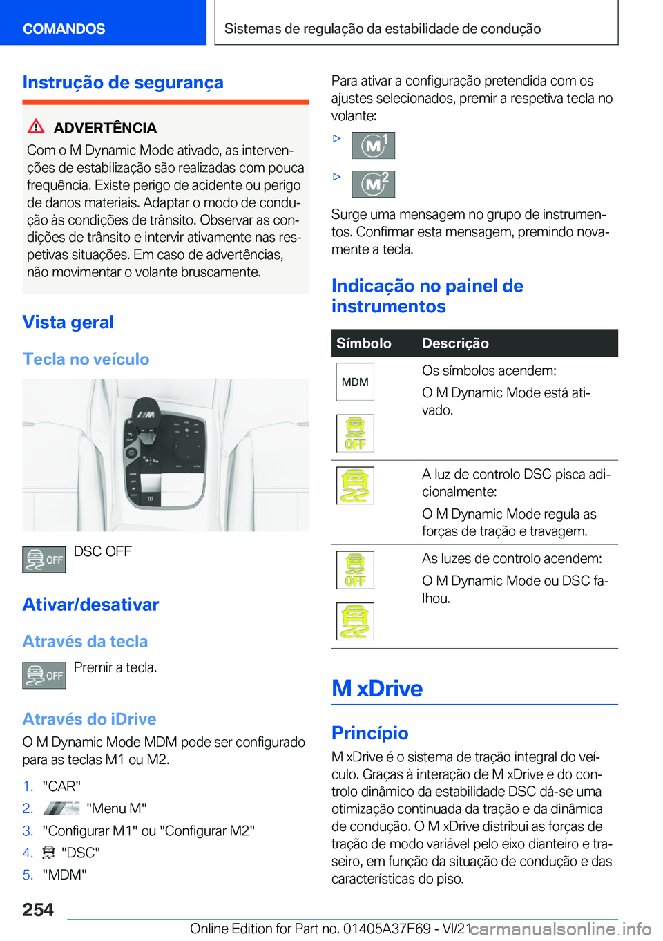 BMW M3 2022  Manual do condutor (in Portuguese) �I�n�s�t�r�u�