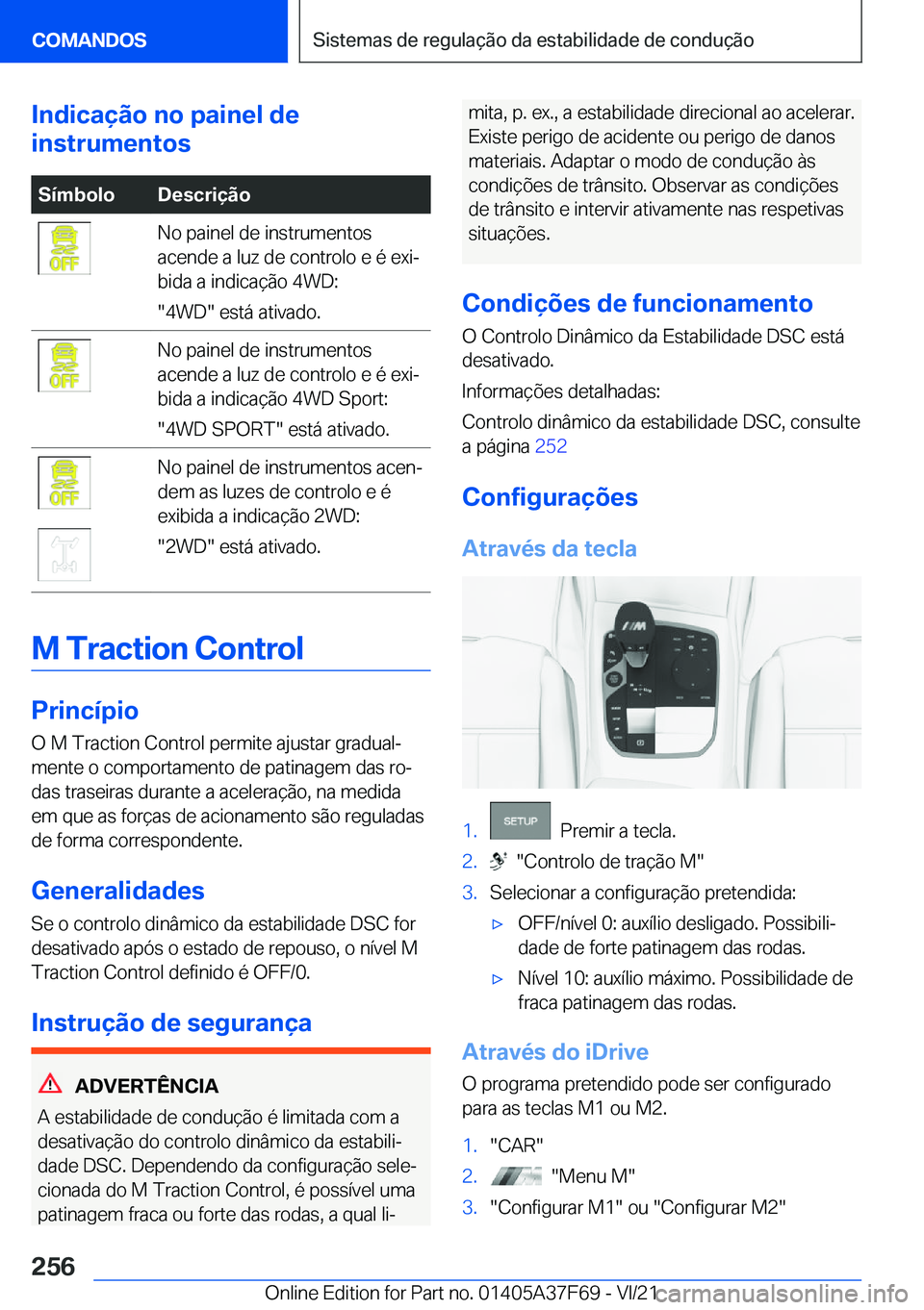 BMW M3 2022  Manual do condutor (in Portuguese) �I�n�d�i�c�a�