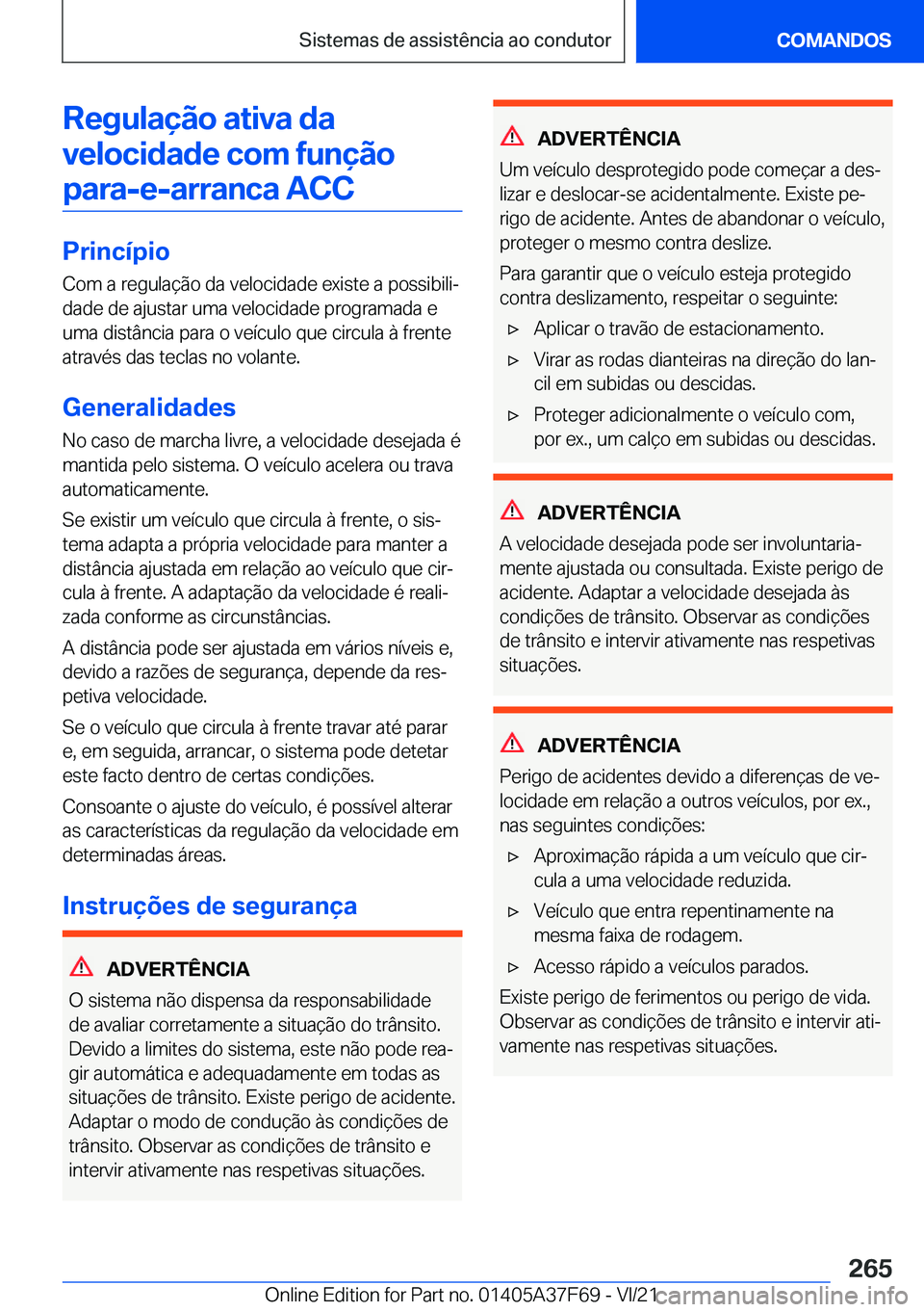 BMW M3 2022  Manual do condutor (in Portuguese) �R�e�g�u�l�a�
