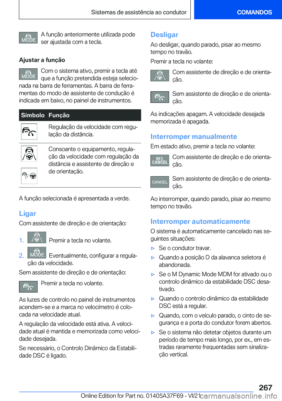 BMW M3 2022  Manual do condutor (in Portuguese) �A��f�u�n�