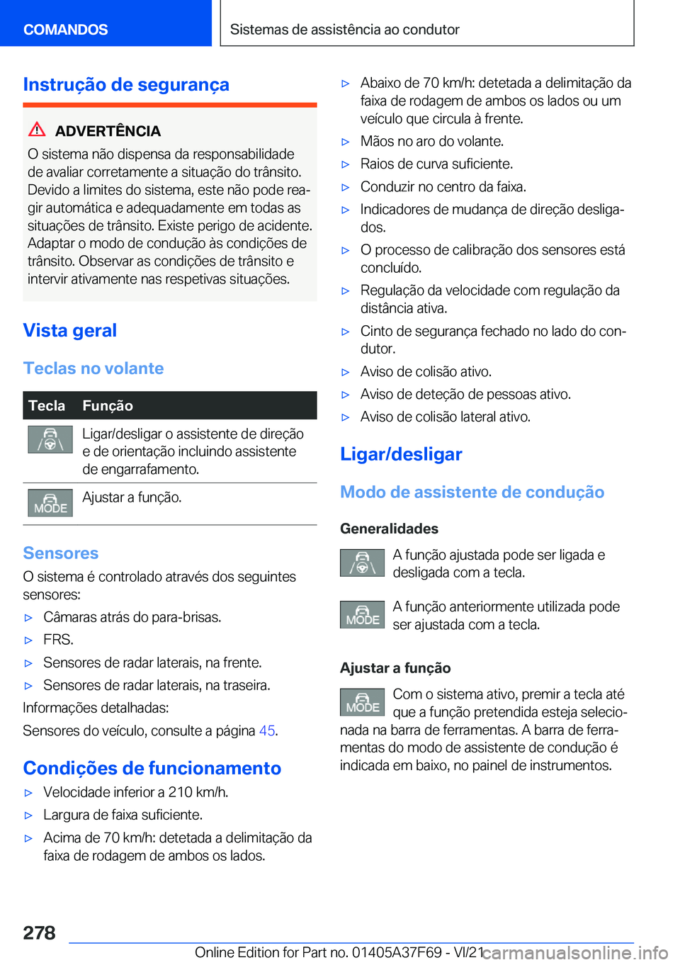 BMW M3 2022  Manual do condutor (in Portuguese) �I�n�s�t�r�u�