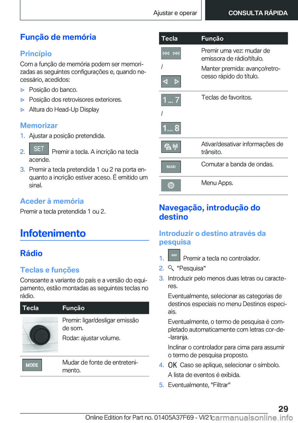 BMW M3 2022  Manual do condutor (in Portuguese) �F�u�n�