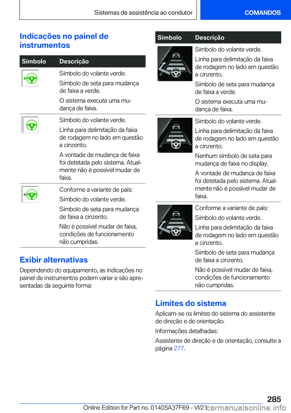 BMW M3 2022  Manual do condutor (in Portuguese) �I�n�d�i�c�a�
