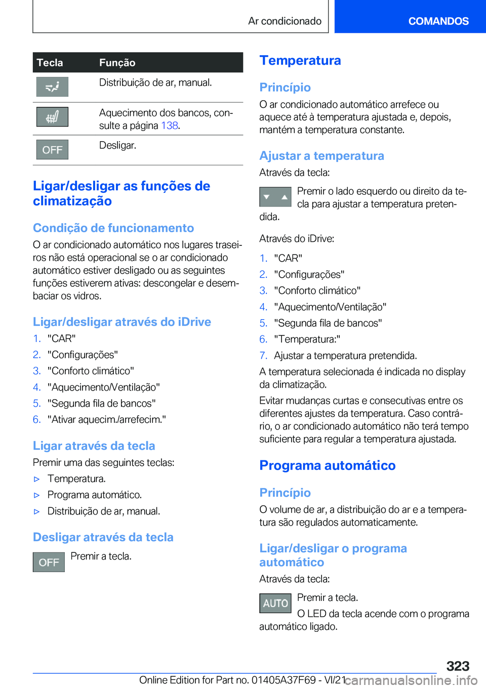BMW M3 2022  Manual do condutor (in Portuguese) �T�e�c�l�a�F�u�n�