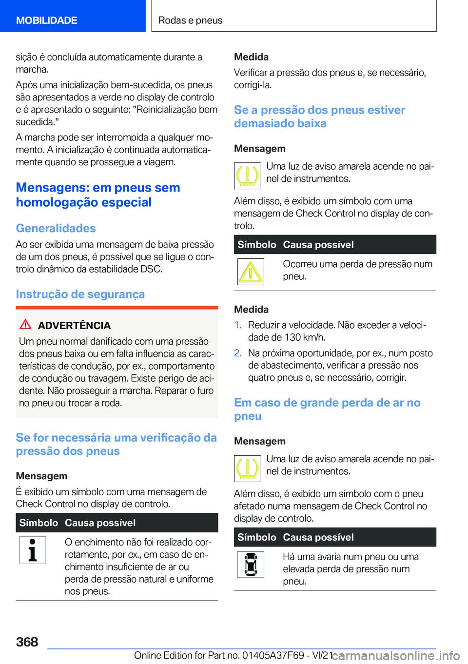 BMW M3 2022  Manual do condutor (in Portuguese) �s�i�
