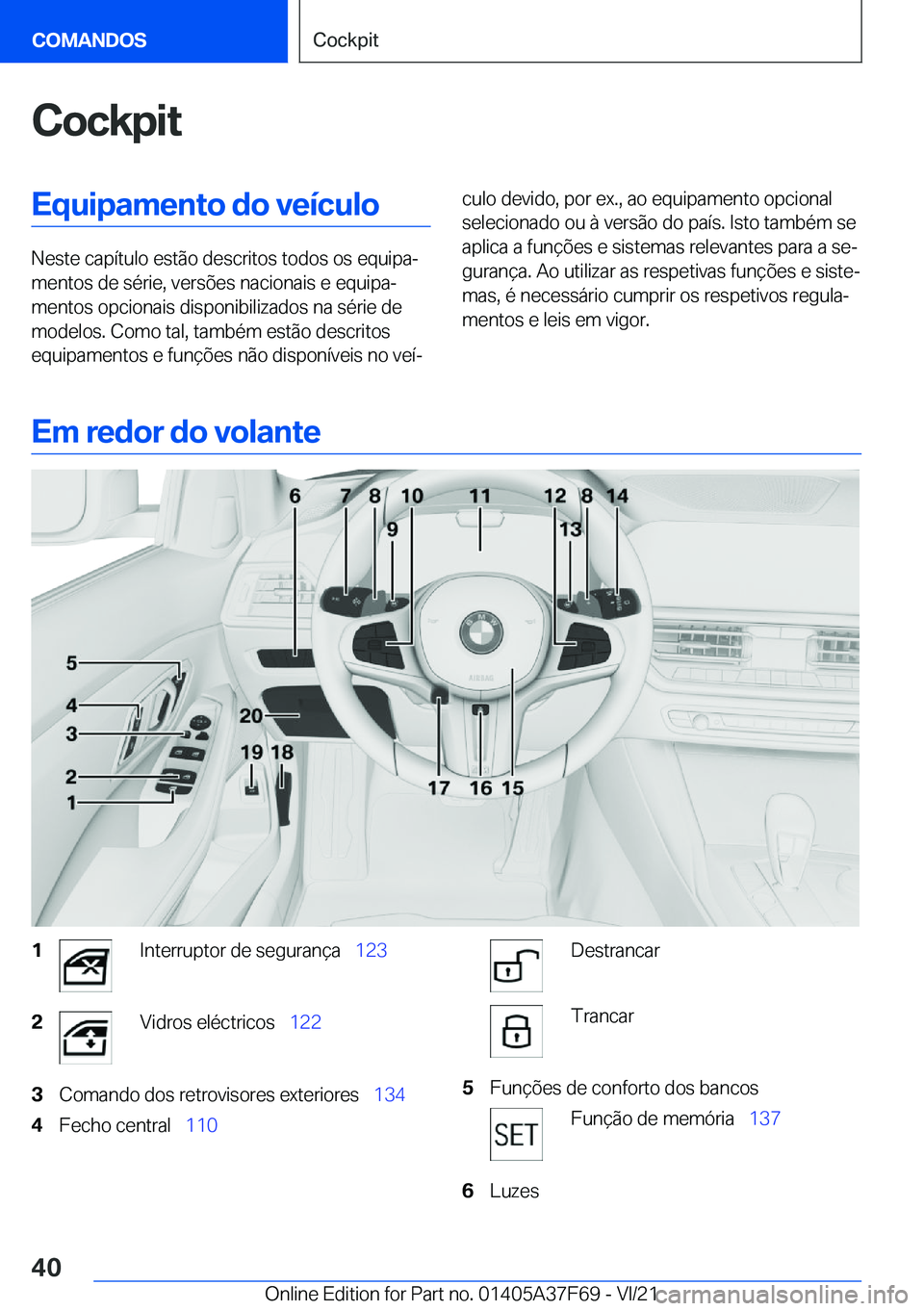 BMW M3 2022  Manual do condutor (in Portuguese) �C�o�c�k�p�i�t�E�q�u�i�p�a�m�e�n�t�o��d�o��v�e�