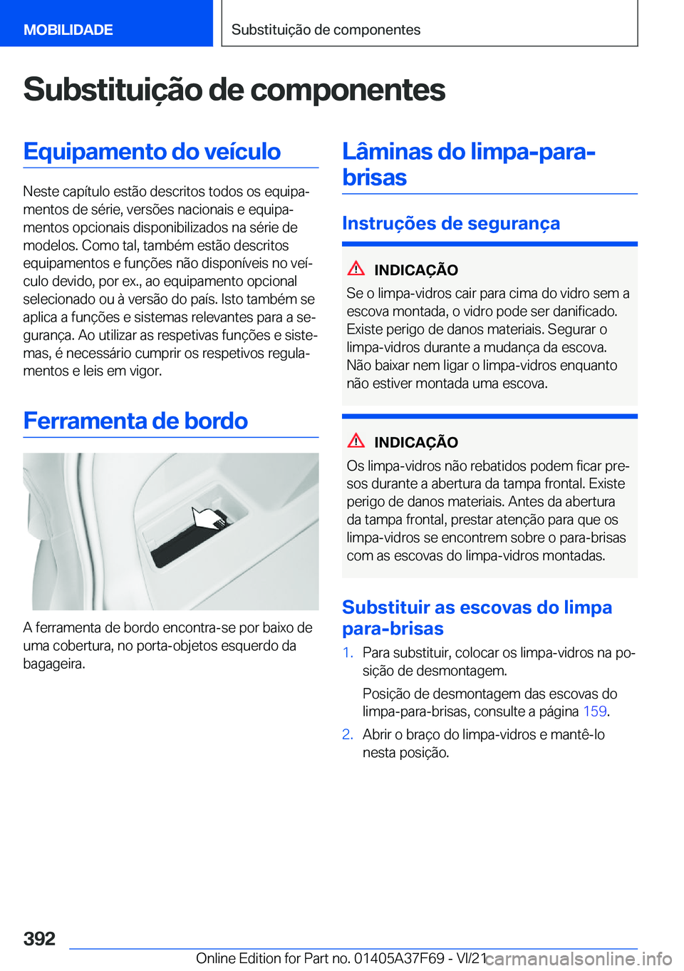 BMW M3 2022  Manual do condutor (in Portuguese) �S�u�b�s�t�i�t�u�i�