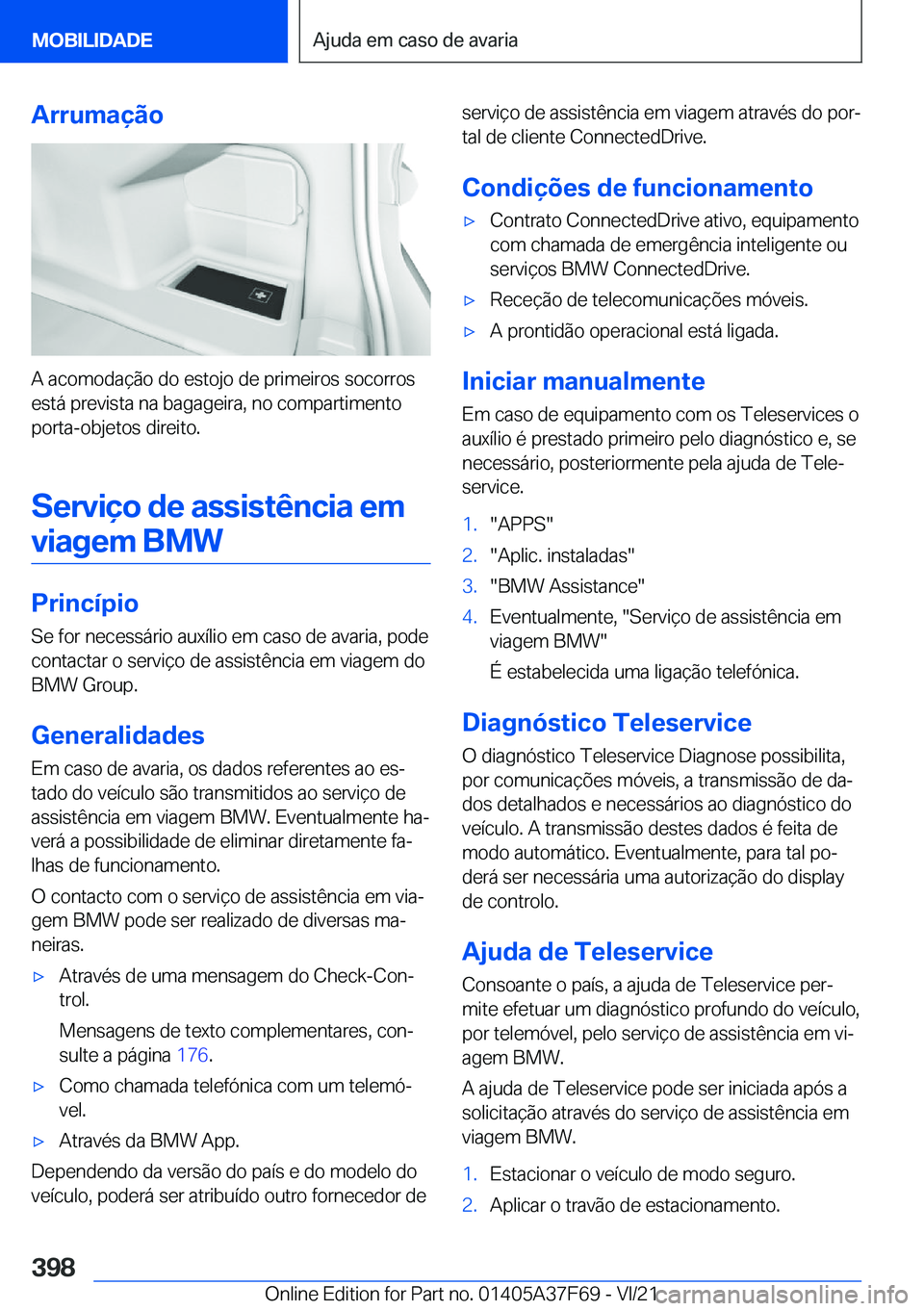 BMW M3 2022  Manual do condutor (in Portuguese) �A�r�r�u�m�a�