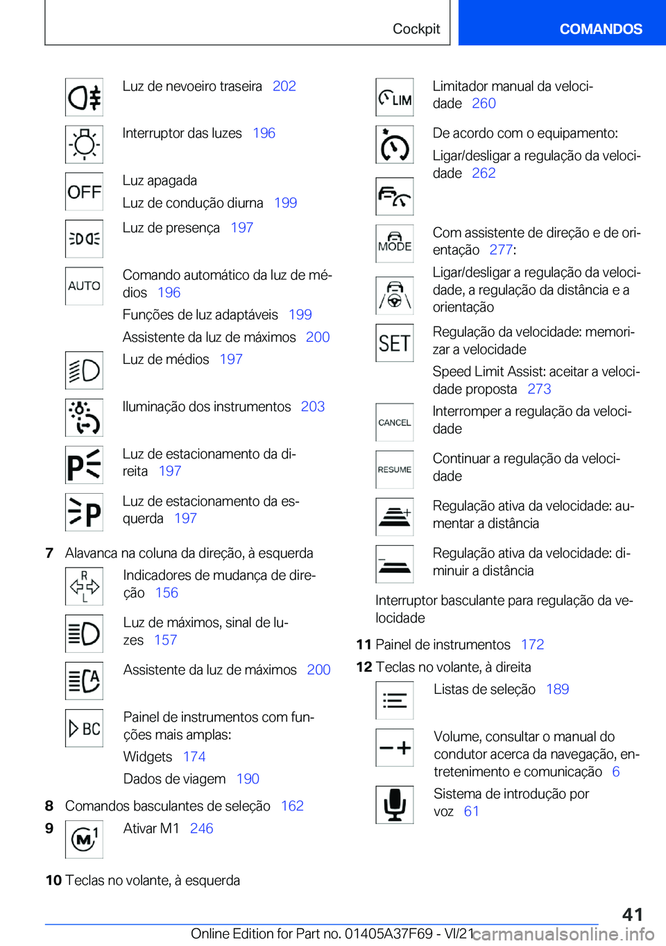BMW M3 2022  Manual do condutor (in Portuguese) �L�u�z��d�e��n�e�v�o�e�i�r�o��t�r�a�s�e�i�r�a\_�2�0�2�I�n�t�e�r�r�u�p�t�o�r��d�a�s��l�u�z�e�s\_�1�9�6�L�u�z��a�p�a�g�a�d�a
�L�u�z��d�e��c�o�n�d�u�