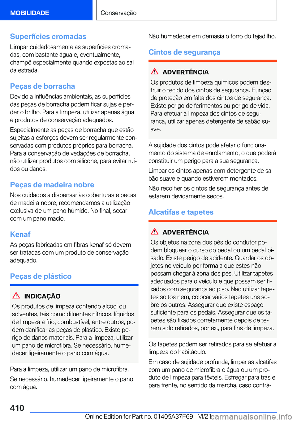 BMW M3 2022  Manual do condutor (in Portuguese) �S�u�p�e�r�f�