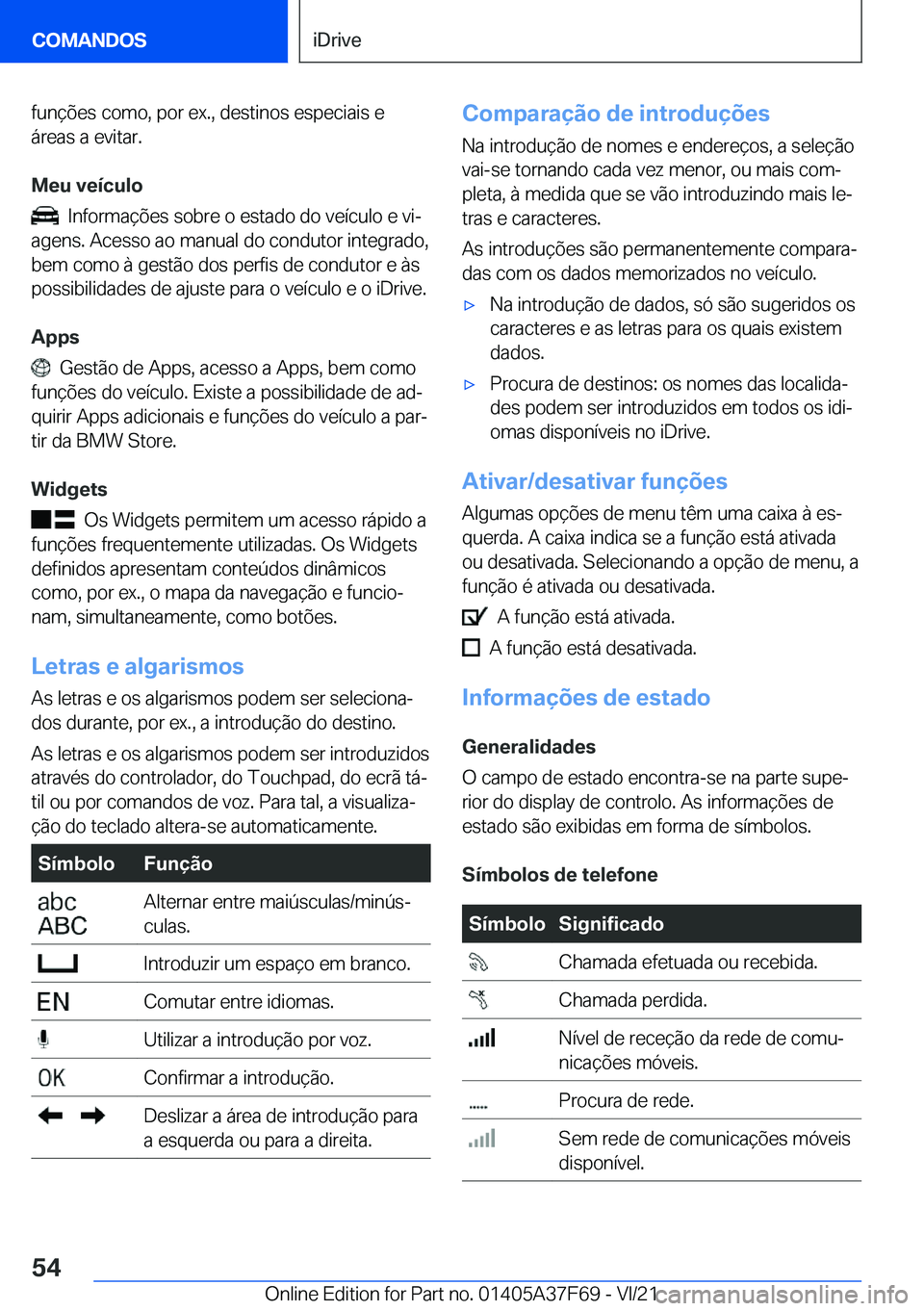 BMW M3 2022  Manual do condutor (in Portuguese) �f�u�n�