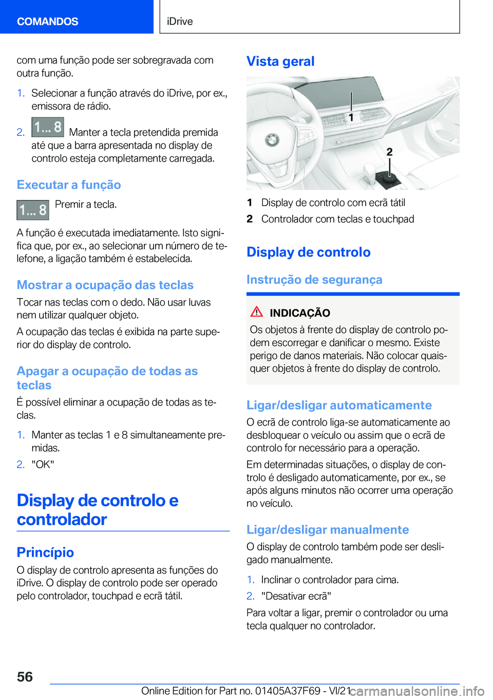 BMW M3 2022  Manual do condutor (in Portuguese) �c�o�m��u�m�a��f�u�n�