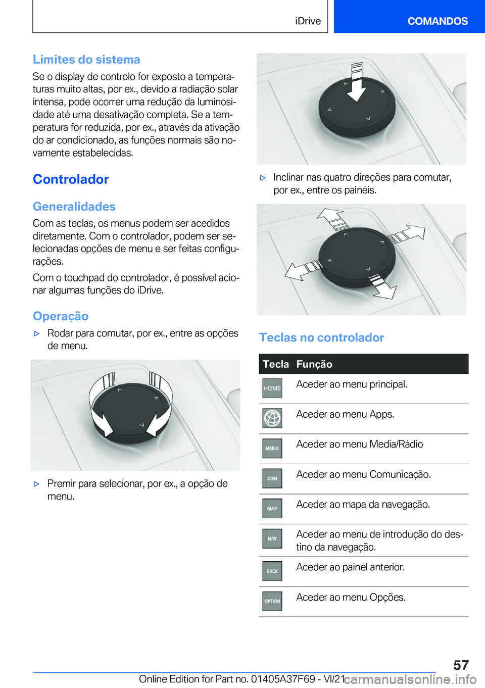 BMW M3 2022  Manual do condutor (in Portuguese) �L�i�m�i�t�e�s��d�o��s�i�s�t�e�m�a
�S�e��o��d�i�s�p�l�a�y��d�e��c�o�n�t�r�o�l�o��f�o�r��e�x�p�o�s�t�o��a��t�e�m�p�e�r�aª �t�u�r�a�s��m�u�i�t�o��a�l�t�a�s�,��p�o�r��e�x�.�,��d�e�v�i�d�