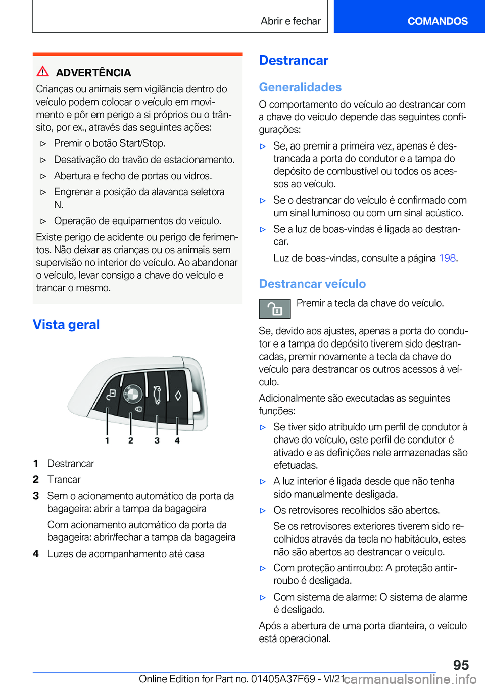 BMW M3 2022  Manual do condutor (in Portuguese) �A�D�V�E�R�T�