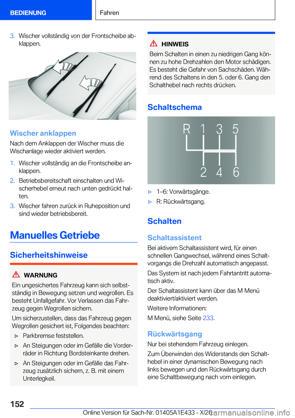 BMW M3 2021  Betriebsanleitungen (in German) �3�.�W�i�s�c�h�e�r��v�o�l�l�s�t�