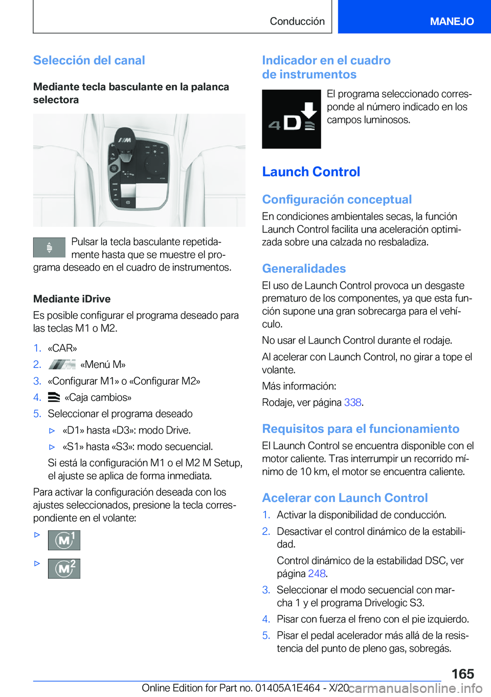 BMW M3 2021  Manuales de Empleo (in Spanish) �S�e�l�e�c�c�i�