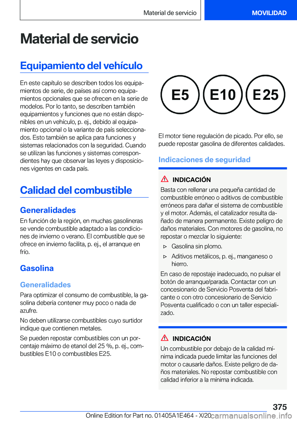 BMW M3 2021  Manuales de Empleo (in Spanish) �M�a�t�e�r�i�a�l��d�e��s�e�r�v�i�c�i�o�E�q�u�i�p�a�m�i�e�n�t�o��d�e�l��v�e�h�