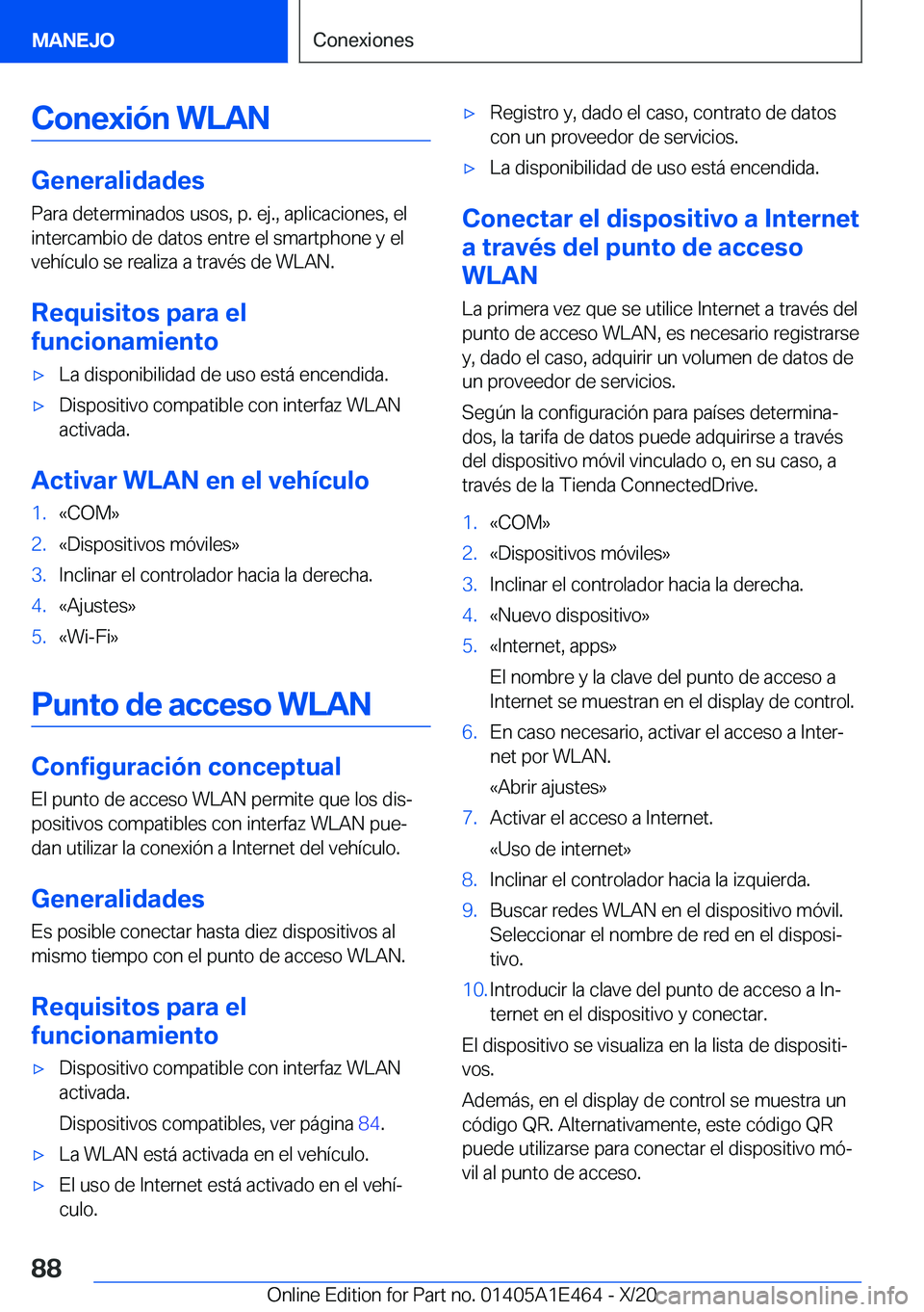 BMW M3 2021  Manuales de Empleo (in Spanish) �C�o�n�e�x�i�