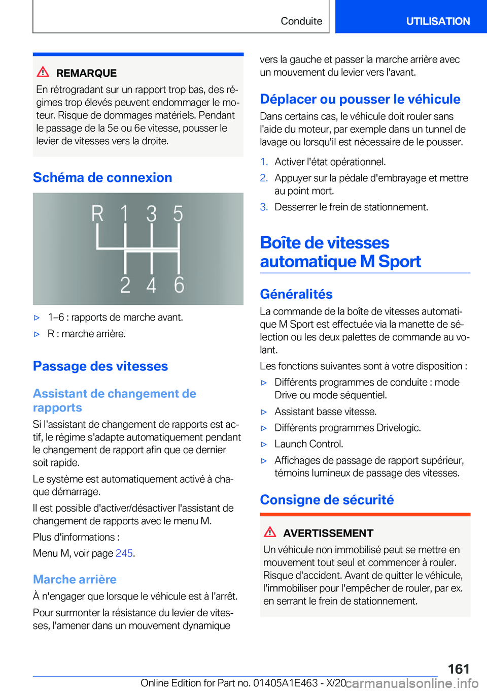 BMW M3 2021  Notices Demploi (in French) �R�E�M�A�R�Q�U�E
�E�n��r�é�t�r�o�g�r�a�d�a�n�t��s�u�r��u�n��r�a�p�p�o�r�t��t�r�o�p��b�a�s�,��d�e�s��r�éj �g�i�m�e�s��t�r�o�p��é�l�e�v�é�s��p�e�u�v�e�n�t��e�n�d�o�m�m�a�g�e�r��l�e��m