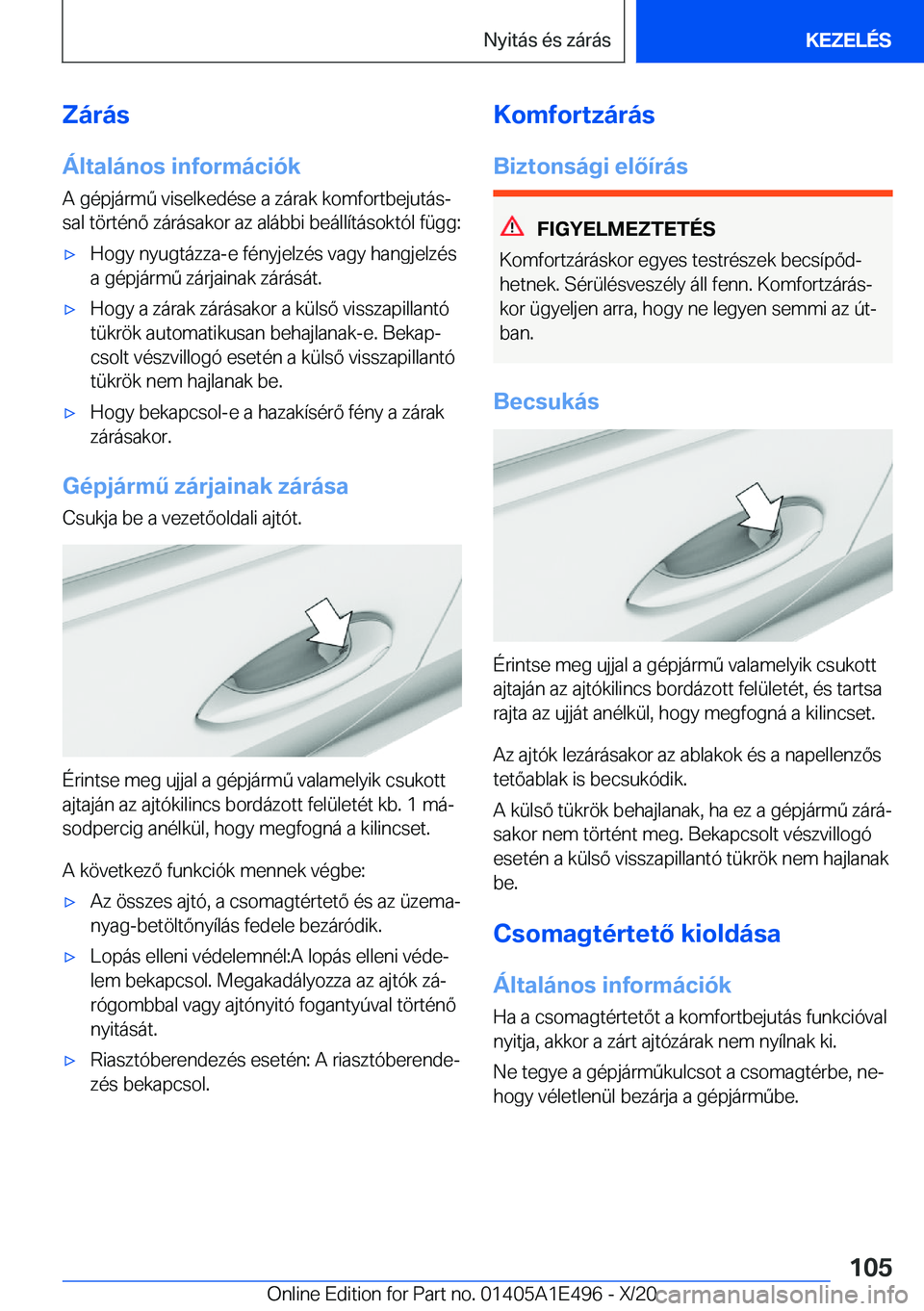 BMW M3 2021  Kezelési útmutató (in Hungarian) �Z�