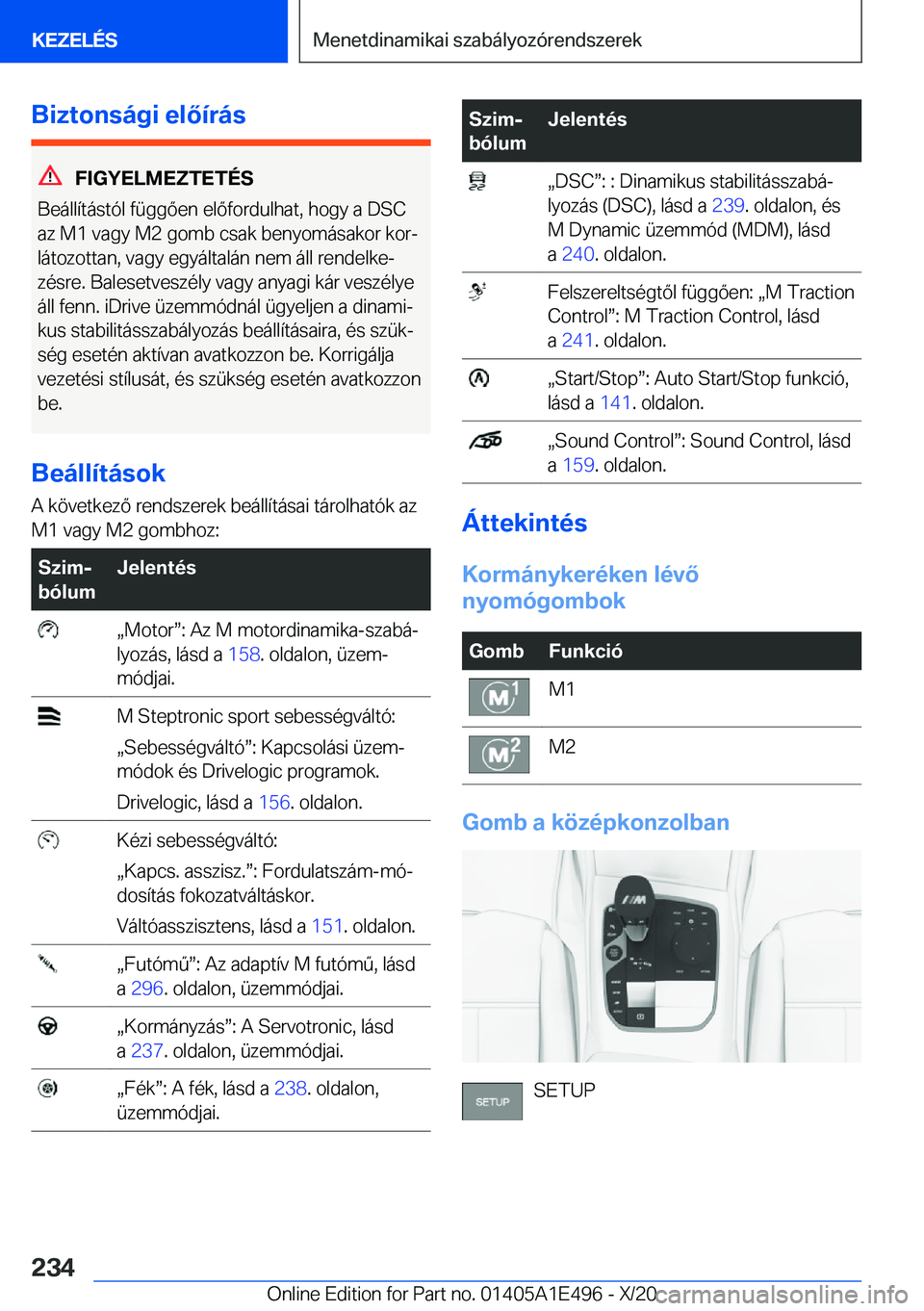BMW M3 2021  Kezelési útmutató (in Hungarian) �B�i�z�t�o�n�s�