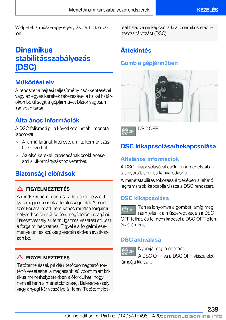 BMW M3 2021  Kezelési útmutató (in Hungarian) �W�i�d�g�e�t�e�k��a��m2�s�z�e�r�e�g�y�s�