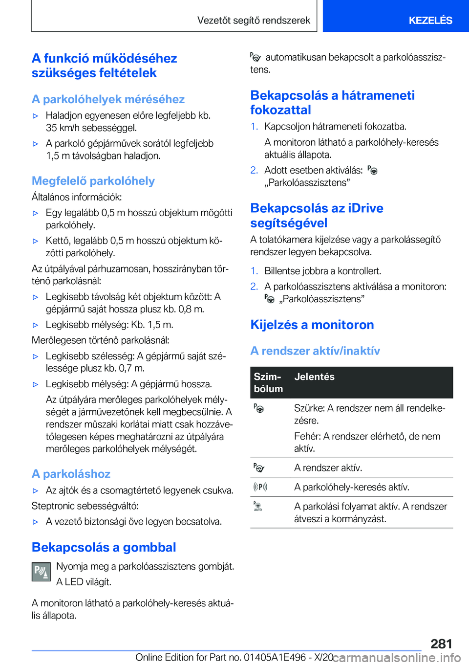 BMW M3 2021  Kezelési útmutató (in Hungarian) �A��f�u�n�k�c�i�