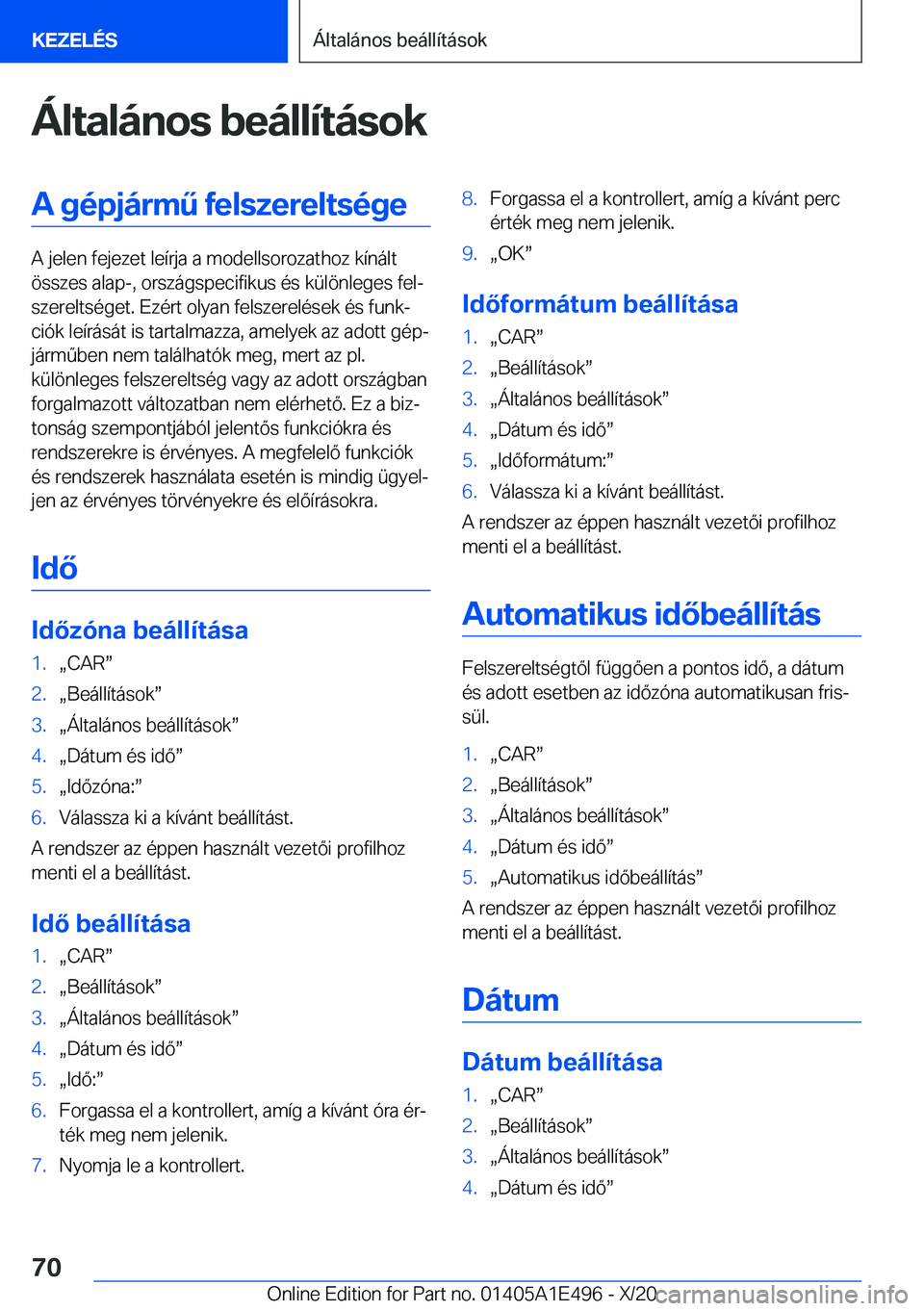 BMW M3 2021  Kezelési útmutató (in Hungarian) �
