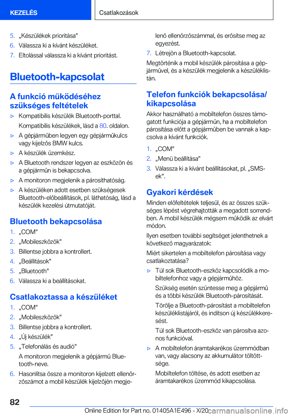 BMW M3 2021  Kezelési útmutató (in Hungarian) �5�.x�K�