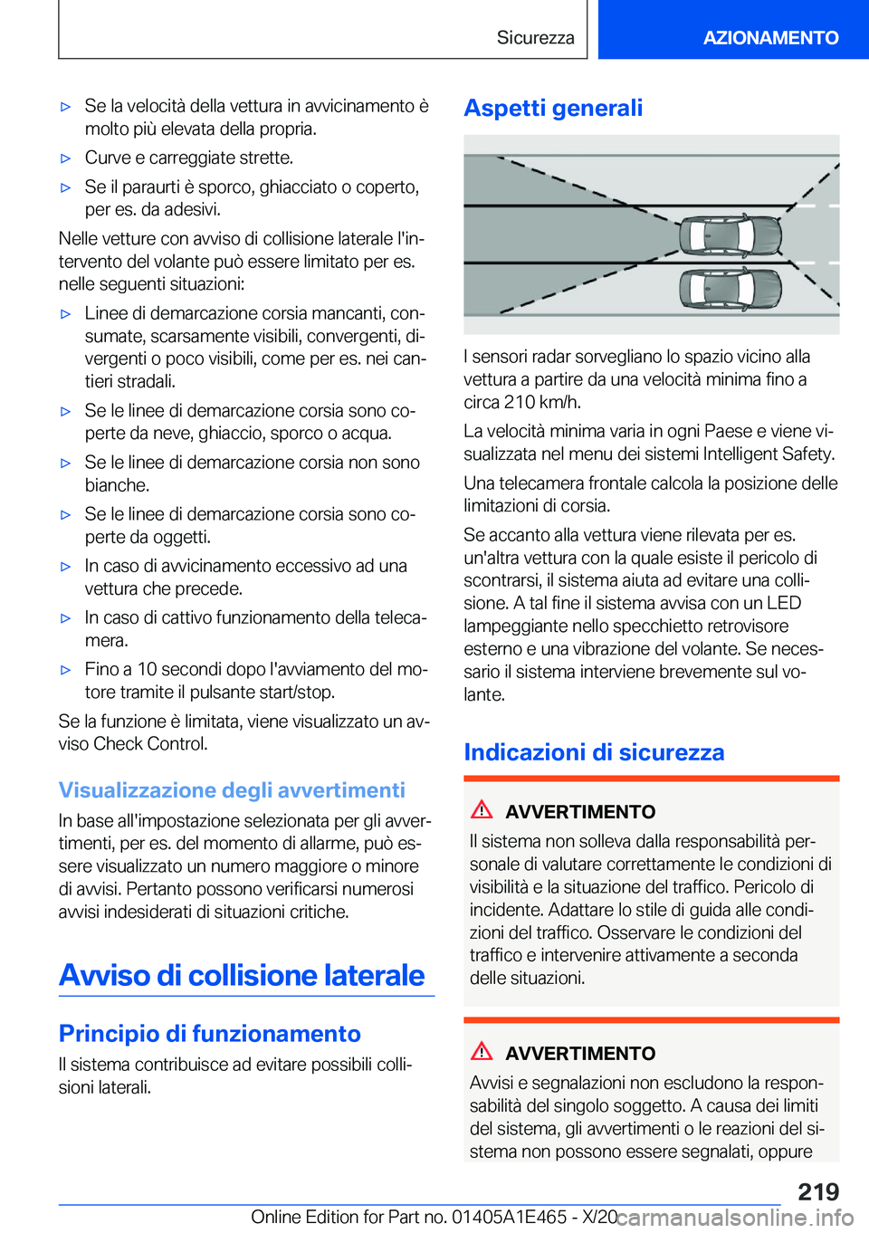 BMW M3 2021  Libretti Di Uso E manutenzione (in Italian) 'x�S�e��l�a��v�e�l�o�c�i�t�