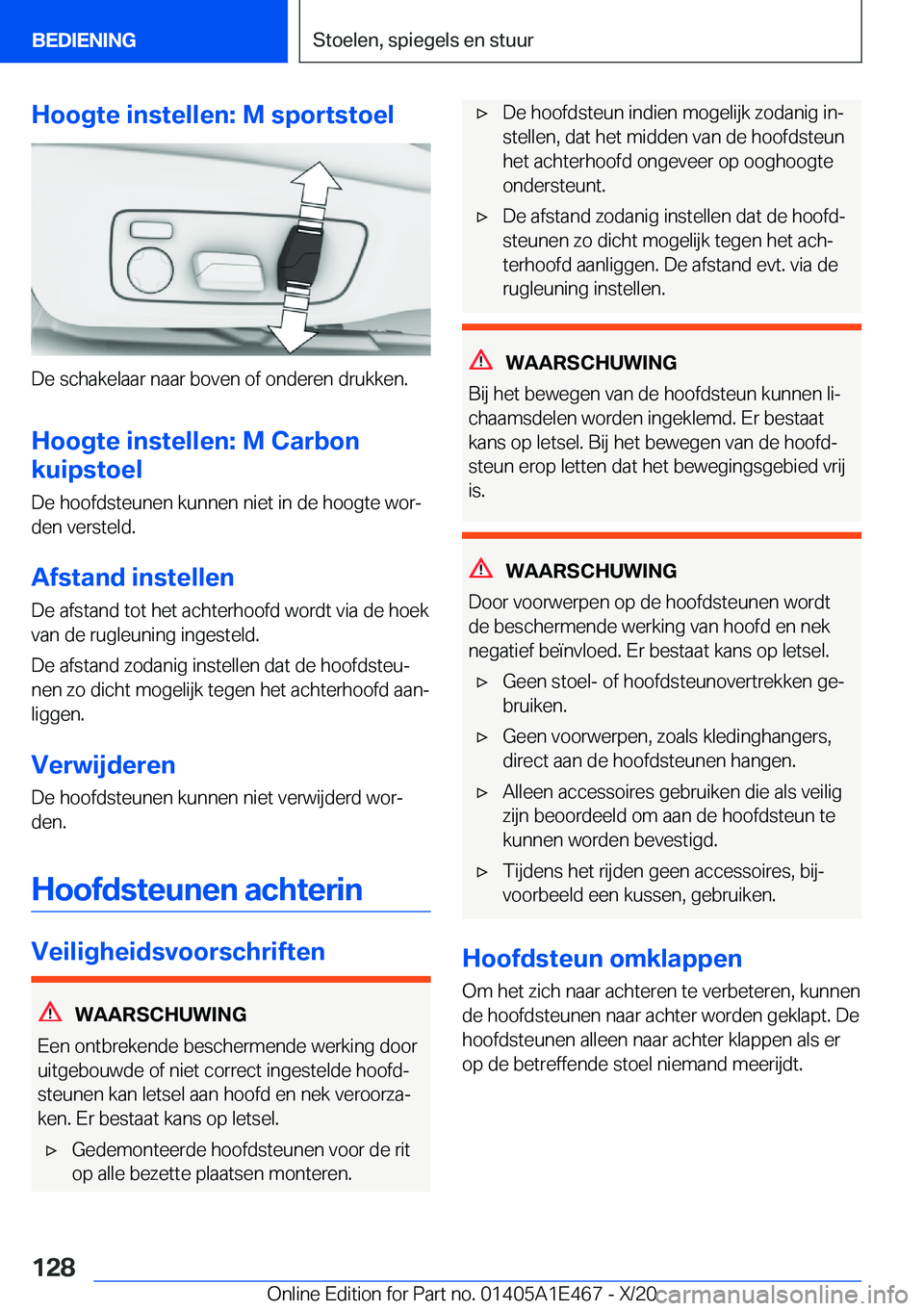 BMW M3 2021  Instructieboekjes (in Dutch) �H�o�o�g�t�e��i�n�s�t�e�l�l�e�n�:��M��s�p�o�r�t�s�t�o�e�l
�D�e��s�c�h�a�k�e�l�a�a�r��n�a�a�r��b�o�v�e�n��o�f��o�n�d�e�r�e�n��d�r�u�k�k�e�n�.
�H�o�o�g�t�e��i�n�s�t�e�l�l�e�n�:��M��C�a�r�b�o