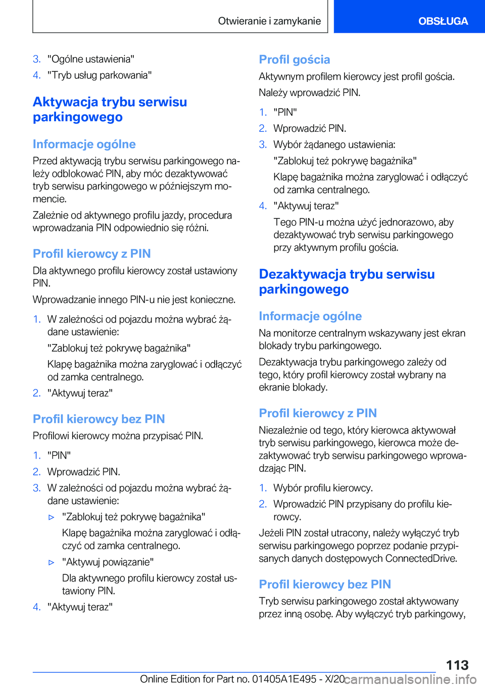 BMW M3 2021  Instrukcja obsługi (in Polish) �3�.��O�g�