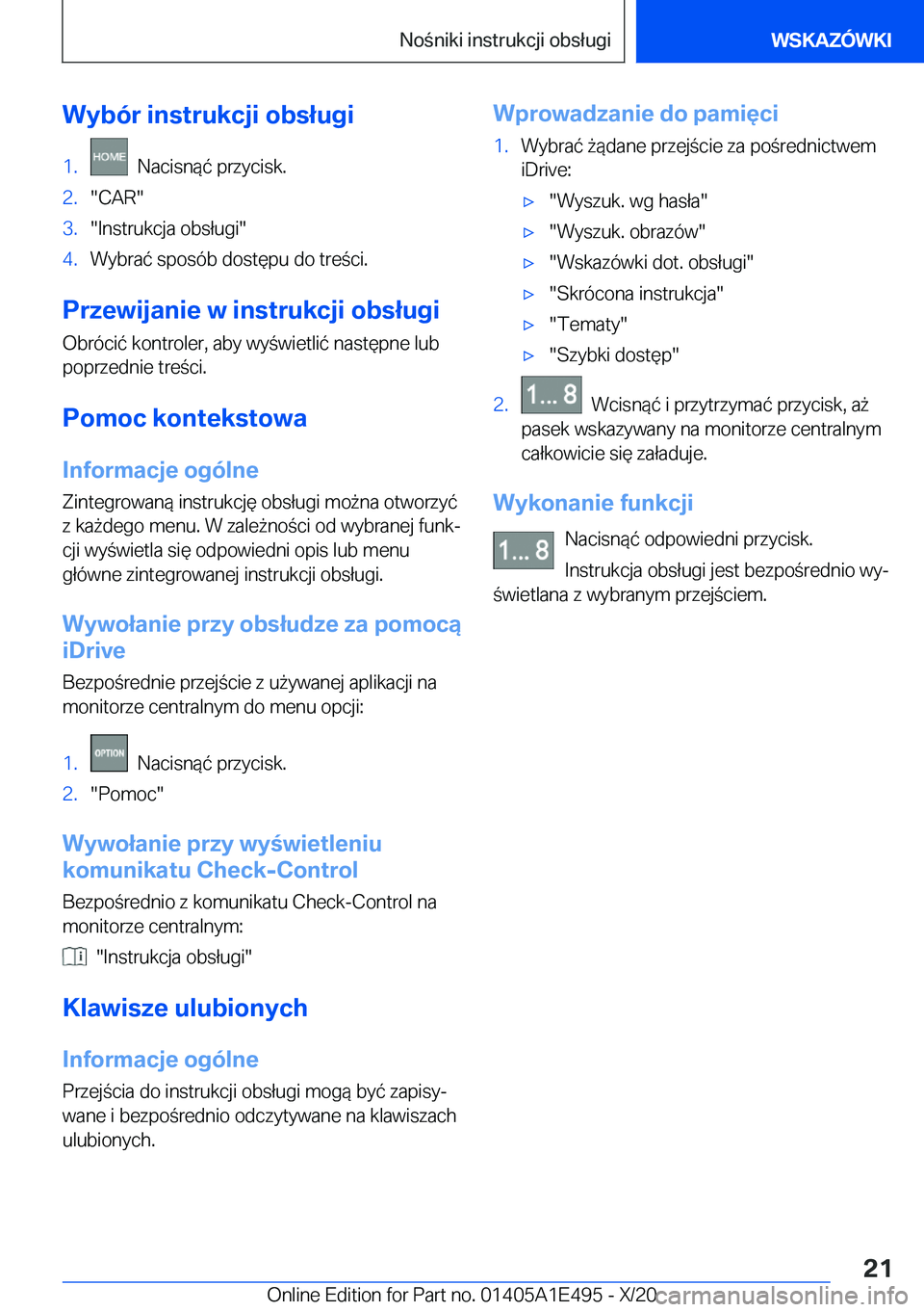BMW M3 2021  Instrukcja obsługi (in Polish) �W�y�b�