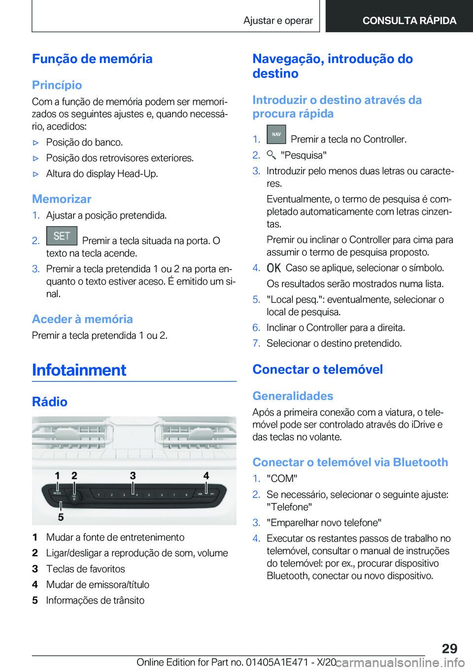 BMW M3 2021  Manual do condutor (in Portuguese) �F�u�n�
