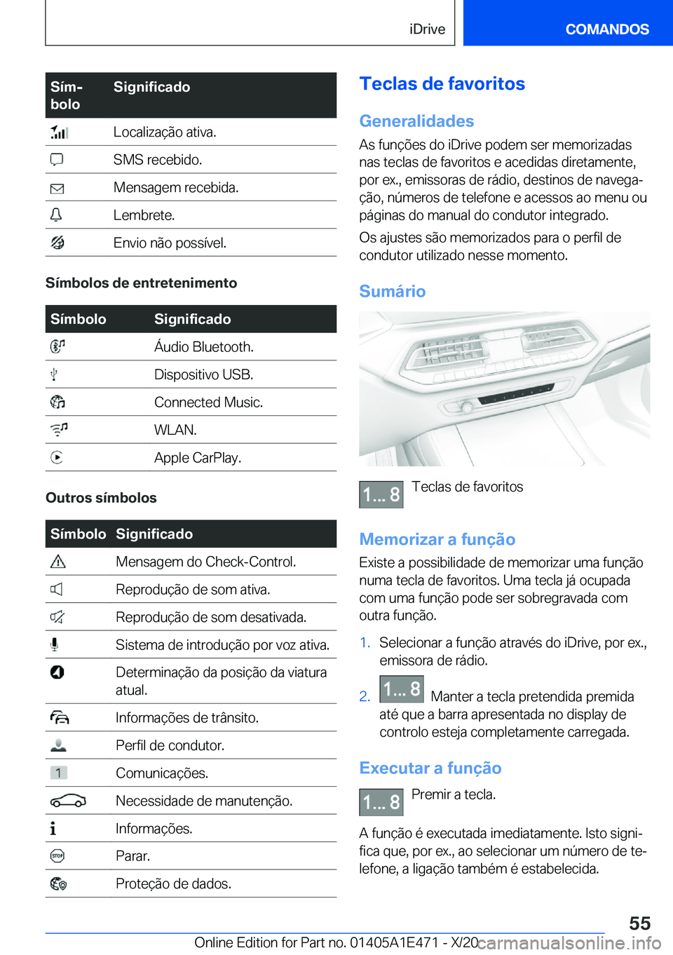 BMW M3 2021  Manual do condutor (in Portuguese) �S�