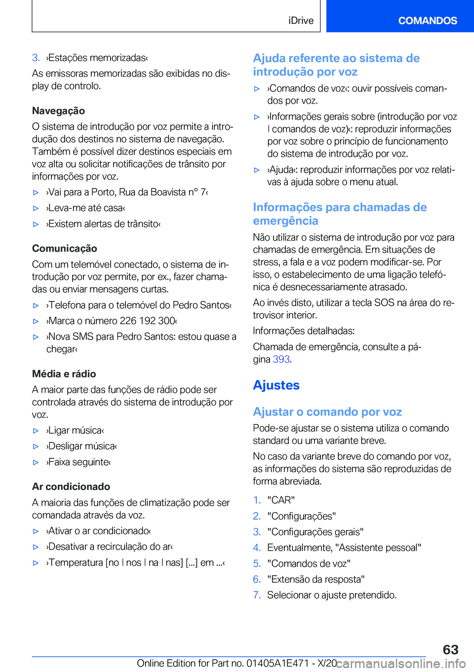 BMW M3 2021  Manual do condutor (in Portuguese) �3�.