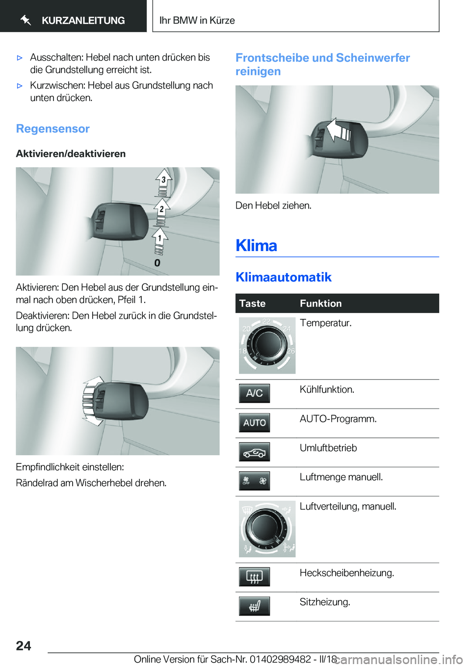 BMW M3 2018  Betriebsanleitungen (in German) 'x�A�u�s�s�c�h�a�l�t�e�n�:� �H�e�b�e�l� �n�a�c�h� �u�n�t�e�n� �d�r�