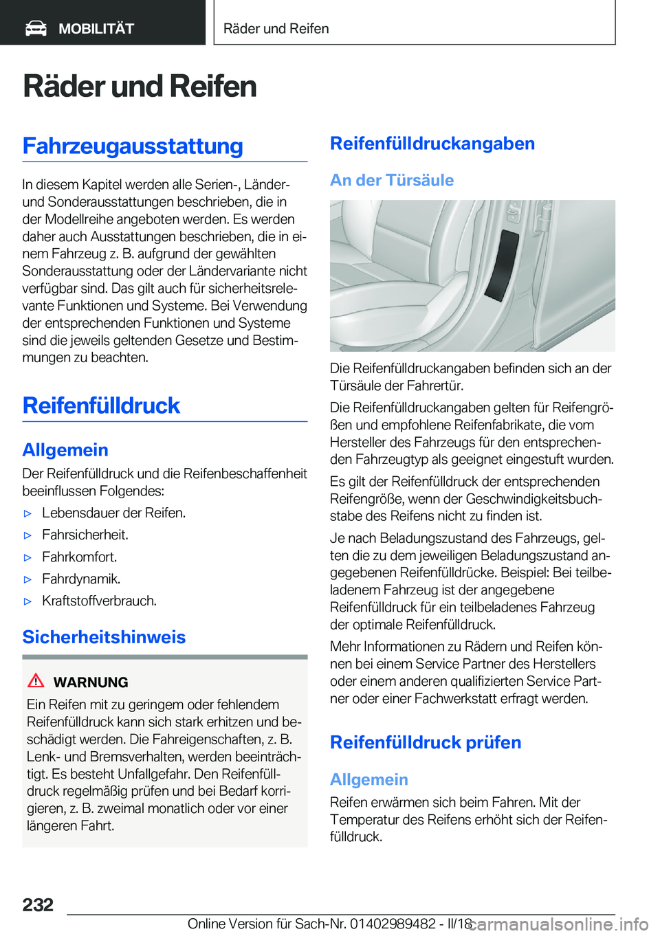 BMW M3 2018  Betriebsanleitungen (in German) �R�