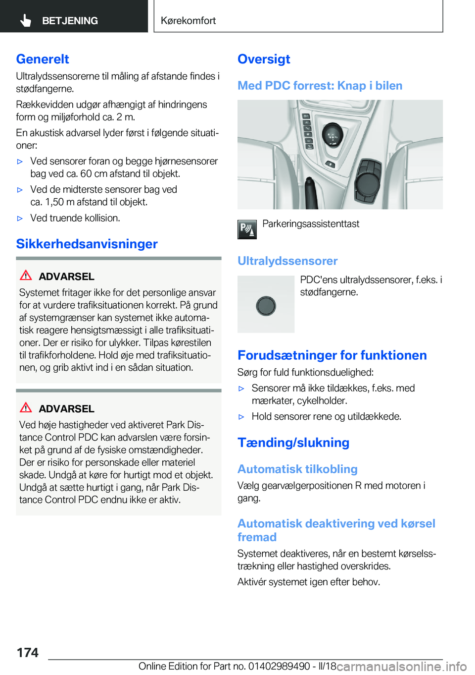 BMW M3 2018  InstruktionsbØger (in Danish) �G�e�n�e�r�e�l�t�U�l�t�r�a�l�y�d�s�s�e�n�s�o�r�e�r�n�e� �t�i�l� �m�å�l�i�n�g� �a�f� �a�f�s�t�a�n�d�e� �f�i�n�d�e�s� �i
�s�t�