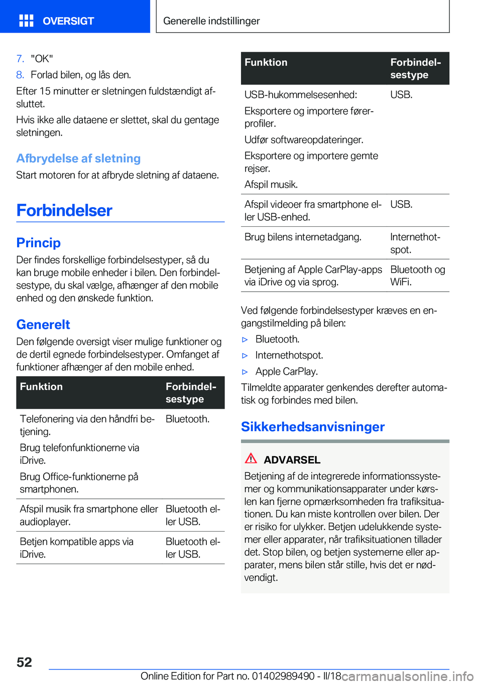 BMW M3 2018  InstruktionsbØger (in Danish) �7�.�"�O�K�"�8�.�F�o�r�l�a�d� �b�i�l�e�n�,� �o�g� �l�å�s� �d�e�n�.
�E�f�t�e�r� �1�5� �m�i�n�u�t�t�e�r� �e�r� �s�l�e�t�n�i�n�g�e�n� �f�u�l�d�s�t�æ�n�d�i�g�t� �a�fj
�s�l�u�t�t�e�t�.
�H�v�i�s�